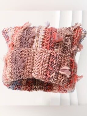 New! Striped Pink & Blue Y2K Streetwear Knitted Colorful Cat Ears Beanie